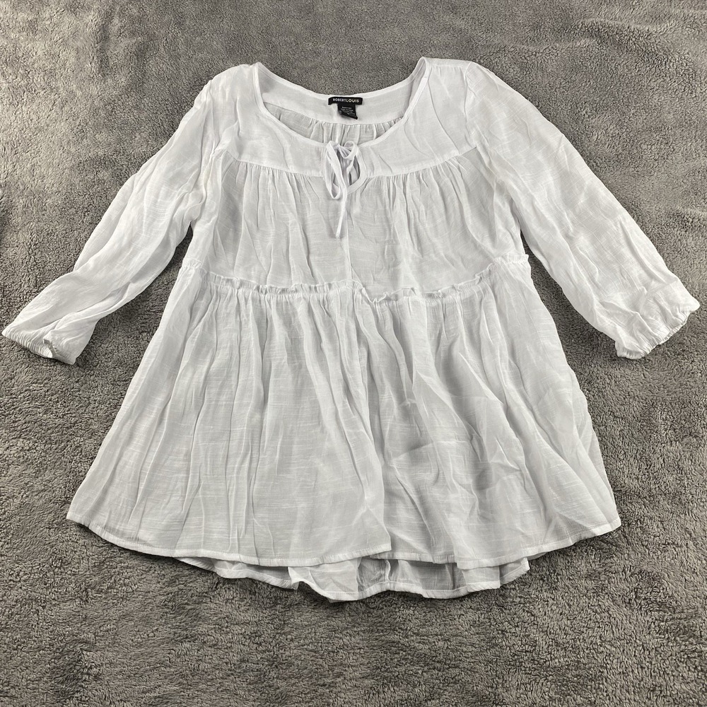 Robert Louis White Peasant-Style Blouse